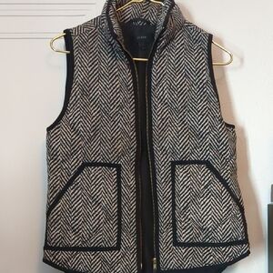 J.Crew Black and White Herringbone Vest